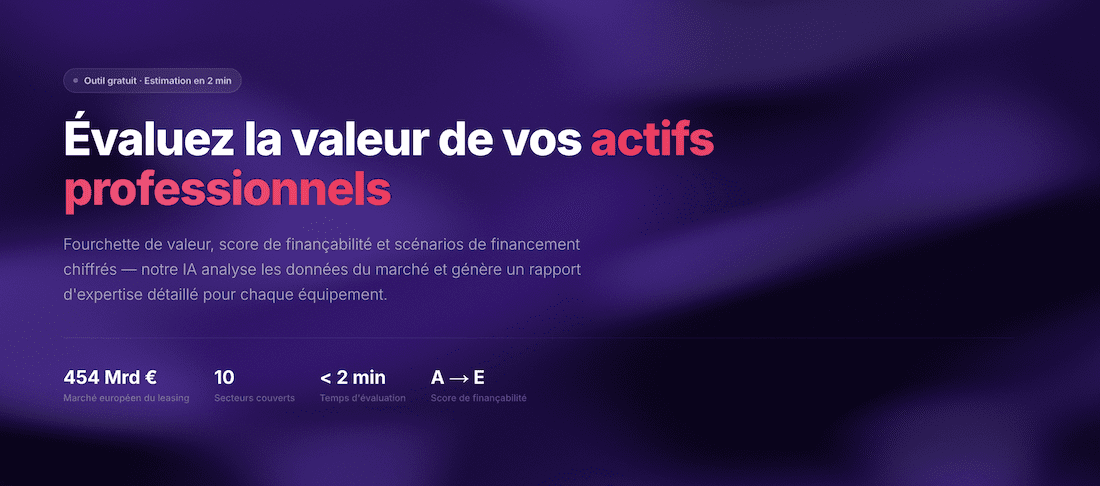 Leaseworld lance un &eacute;valuateur d'actifs industriels dop&eacute; &agrave; l'intelligence artificielle